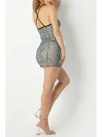 Yeşil Desenli Göğüs Dekolteli Erotik Gecelik Phevos 012-002212 görsel 8