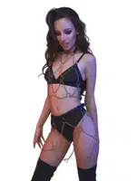 Zincir Halkalı Fantezi Harness MissisX 2073 Siyah detay görünüm