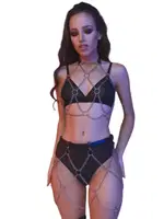 Zincir Halkalı Fantezi Harness MissisX 2073 Siyah farklı açı