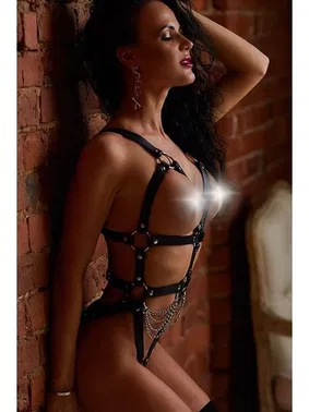 missisX Zincirli Deri Harnes Body MissisX 2052