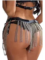 Fantezi Zincirli Harness MissisX 2071 Siyah farklı açı