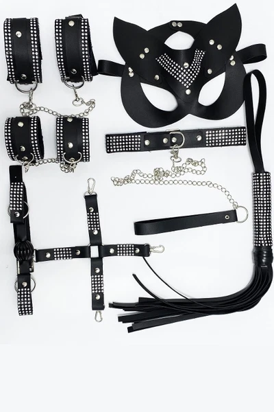 Harness Siyah Fantezi Deri Aksesuar Seti Vonda Wear 700942