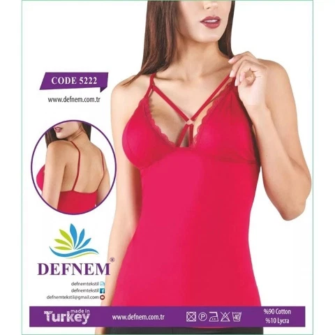 İnce Askılı Göğüs Dekolteli Kadın Atlet Defnem 5222