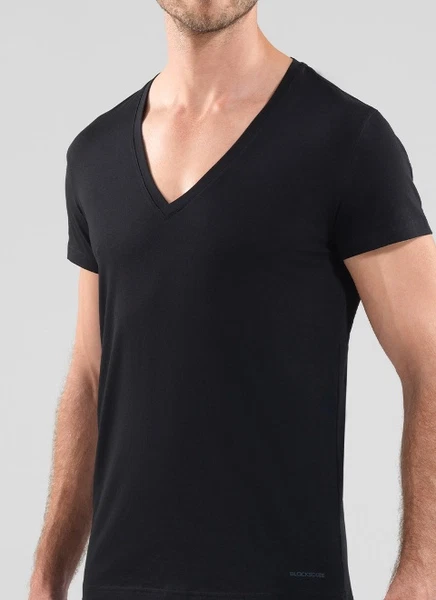 Erkek Tshirt Derin V Yaka Tender Cotton BlackSpade 9212