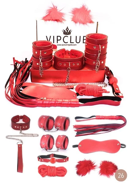 Fantazi Harness Kırmızı BDSM Set Vip Club 401 COM 2