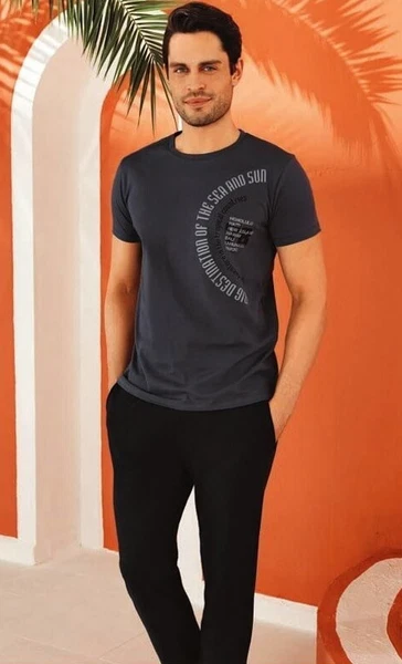 Kısa Kollu Erkek Pijama Takımı Güryıldız 5450