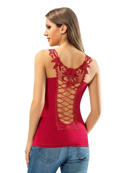 Sırt Dekolteli Güpürlü Kadın Atlet Kota 6098