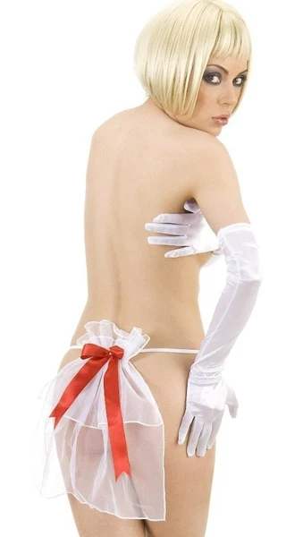 La Blinque Kadın Duvaklı Saten Eldivenli Bayan G-String 478