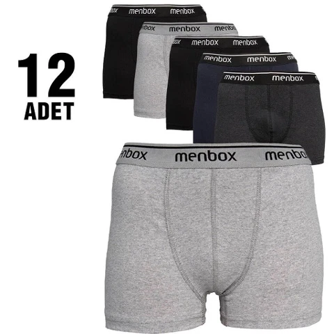 Erkek Likralı Boxer 12'li Menbox 01