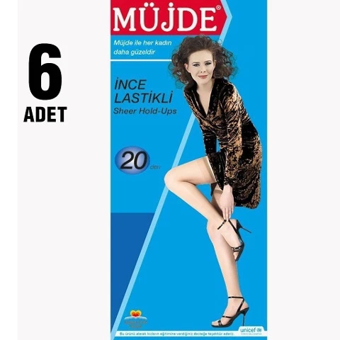 20 Den İnce Lastikli Çorap 6'lı Müjde 07