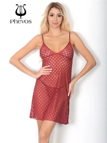 Puantiyeli Phevos Fantezi Kadın Gecelik