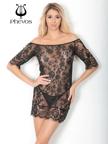 Phevos Transparan Elbise String Takım