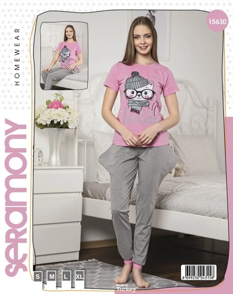 Kısa Kollu Bayan Pijama Takımı Polkan 15630