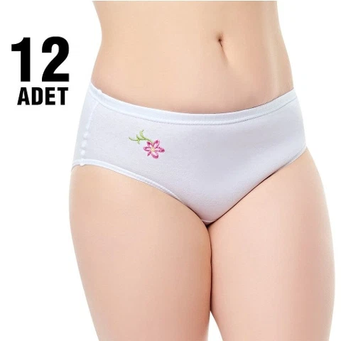 İşlemeli Bayan Külot 12Li Seher Yıldızı 0024