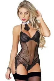 Siyah Transparan Fantezi Jartiyer Takım For Dreams 8283