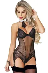 Siyah Transparan Fantezi Jartiyer Takım For Dreams 8283