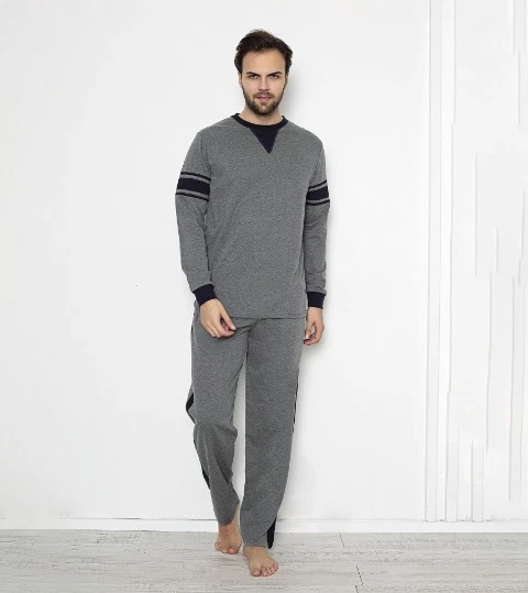 Şeritli Erkek Uzun Kollu Pijama Takımı Tekten 1200