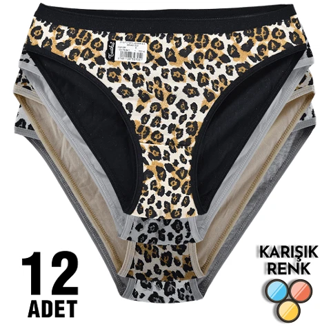 Tutku 0740 Leopar Kadın Bikini - 12 Adet