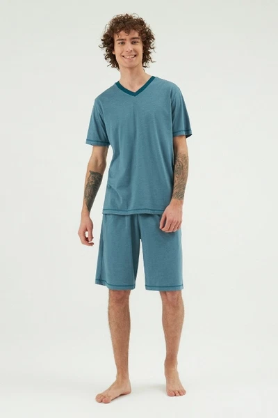 V Yaka Yazlık Şort Takımı Eros 30260