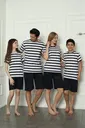 Yuvarlak Yaka Baba Oğul Aile Penye Şortlu Pijama Takım Akbeniz 50116
