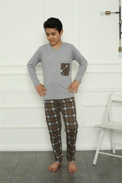 Penye Cepli Erkek Çocuk Pijama Takım Akbeniz 20387