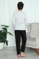 Yuvarlak Yaka Erkek Çocuk Penye Pijama Takım Akbeniz 20417 Gri farklı açı
