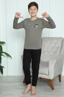Vizon Erkek Çocuk Penye Pijama Takım Akbeniz 20418 Vizon görsel 4
