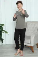 Vizon Erkek Çocuk Penye Pijama Takım Akbeniz 20418 Vizon görsel 5
