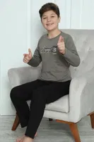 Vizon Erkek Çocuk Penye Pijama Takım Akbeniz 20418 Vizon görsel 6