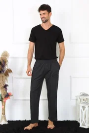 Pamuklu Antrasit Erkek Tek Alt Pijama Akbeniz 27495