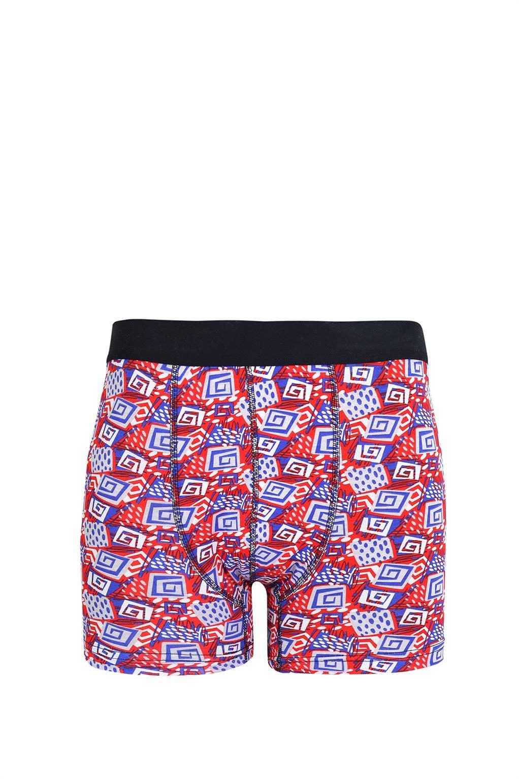 Erkek Penye Likralı Desenli Boxer Akbeniz 40113