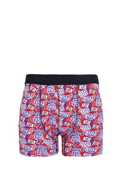 Erkek Penye Likralı Desenli Boxer Akbeniz 40113
