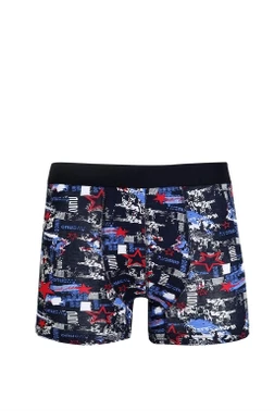 Penye Likralı Desenli Erkek Boxer Akbeniz 40114
