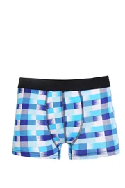 Akbeniz Mavi Desenli Erkek Penye Likralı Boxer Akbeniz 40115