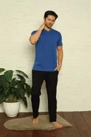 Kısa Kollu V Yaka 3Lü Erkek Pijama Takım Akbeniz 6822 Saks görsel 4