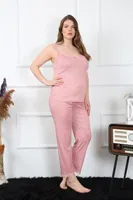 İnce Askılı Büyük Beden Kadın Pijama Takım Akbeniz 202195 Pudra görsel 4