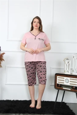 Büyük Beden Cepli Kapri Kadın Pijama Takım Akbeniz 202202