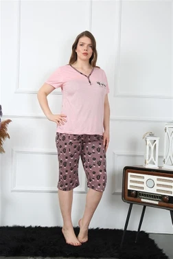 Büyük Beden Cepli Kapri Kadın Pijama Takım Akbeniz 202202 - Alternatif Görünüm