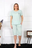 Kapri Büyük Beden Yeşil Kadın Pijama Takım Akbeniz 202193 Su Yeşili