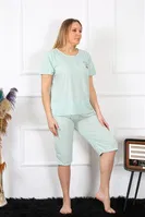 Kapri Büyük Beden Yeşil Kadın Pijama Takım Akbeniz 202193 Su Yeşili detay görünüm