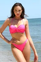 Akbeniz Kadın Dönmeli Straplez Mercan Bikini 35002 Mercan görsel 5