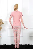 Düğmeli Kısa Kollu Kadın Pijama Takımı Akbeniz 20388 Gül Kurusu görsel 4