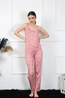 İp Askılı Kalpli Somon Kadın Pijama Takım Akbeniz 4138 Somon