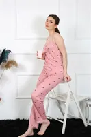 İp Askılı Kalpli Somon Kadın Pijama Takım Akbeniz 4138 Somon detay görünüm