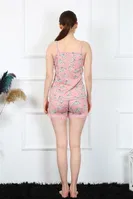 İp Askılı Desenli Şortlu Kadın Pijama Takım Akbeniz 3598 Somon görsel 4