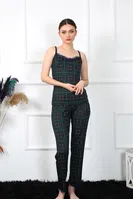 İp Askılı Yeşil Ekoseli Kadın Pijama Takım Akbeniz 4135 Yeşil detay görünüm