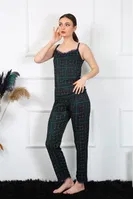 İp Askılı Yeşil Ekoseli Kadın Pijama Takım Akbeniz 4135 Yeşil farklı açı
