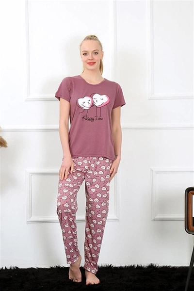 Kalpli Kısa Kollu Kadın Pijama Takımı Akbeniz 20414