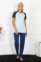 Kolu Dantelli Kadın Penye Pijama Takım Akbeniz 4148 Su Yeşili