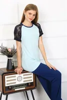 Kolu Dantelli Kadın Penye Pijama Takım Akbeniz 4148 Su Yeşili görsel 7